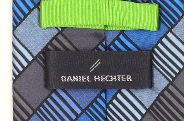 Daniel Hechter Men's Blue Geometric Silk Designer Tie