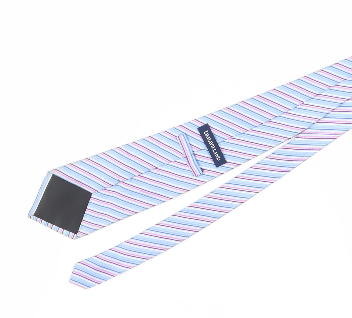Dehavilland Men's Blue Striped Silk Tie