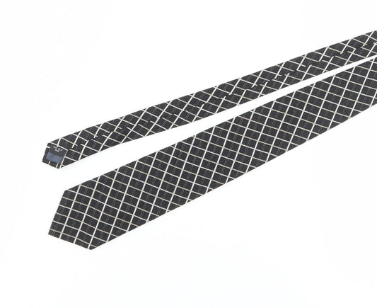 Dehavilland Men's Black Silk Plaid Tie - One Size