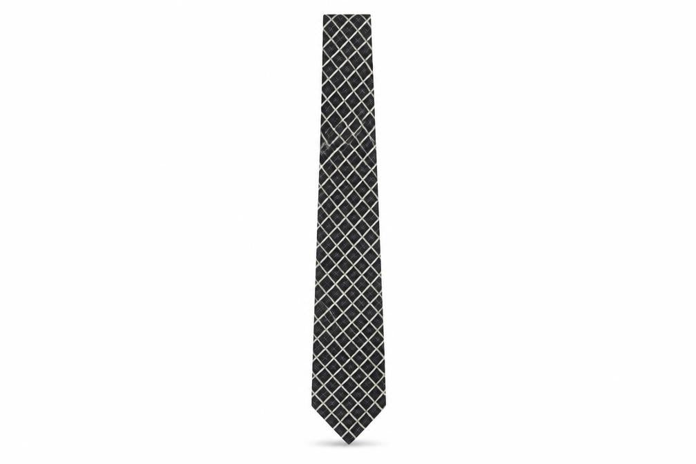 Dehavilland Men's Black Silk Plaid Tie - One Size