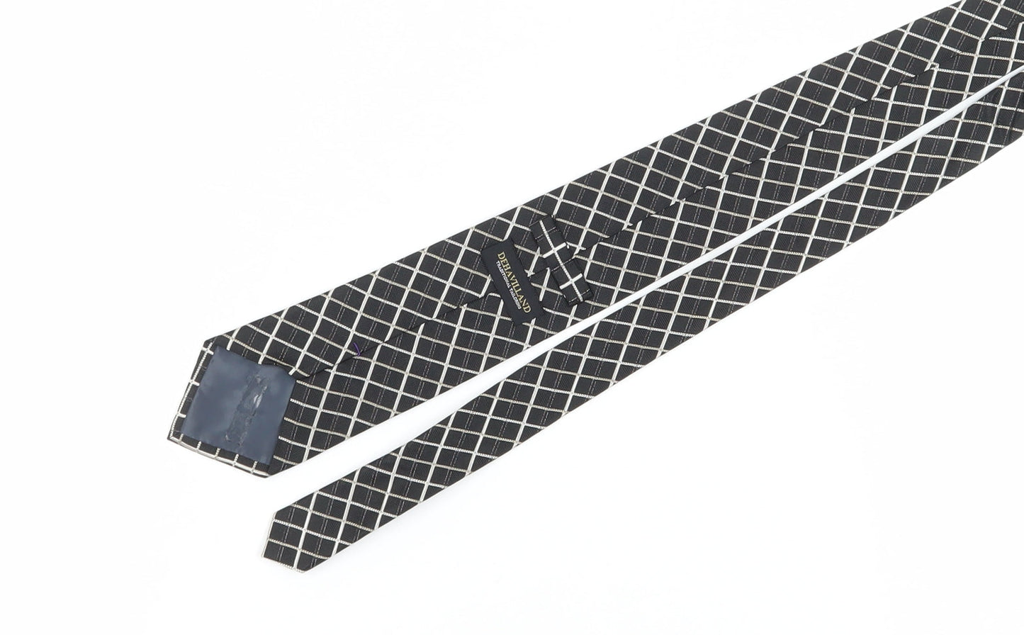 Dehavilland Men's Black Silk Plaid Tie - One Size