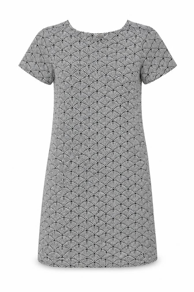 White Stuff Women's Black & White Geometric Shift Dress Size 8