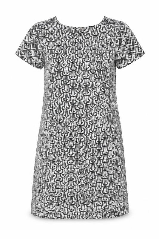 White Stuff Women's Black & White Geometric Shift Dress Size 8