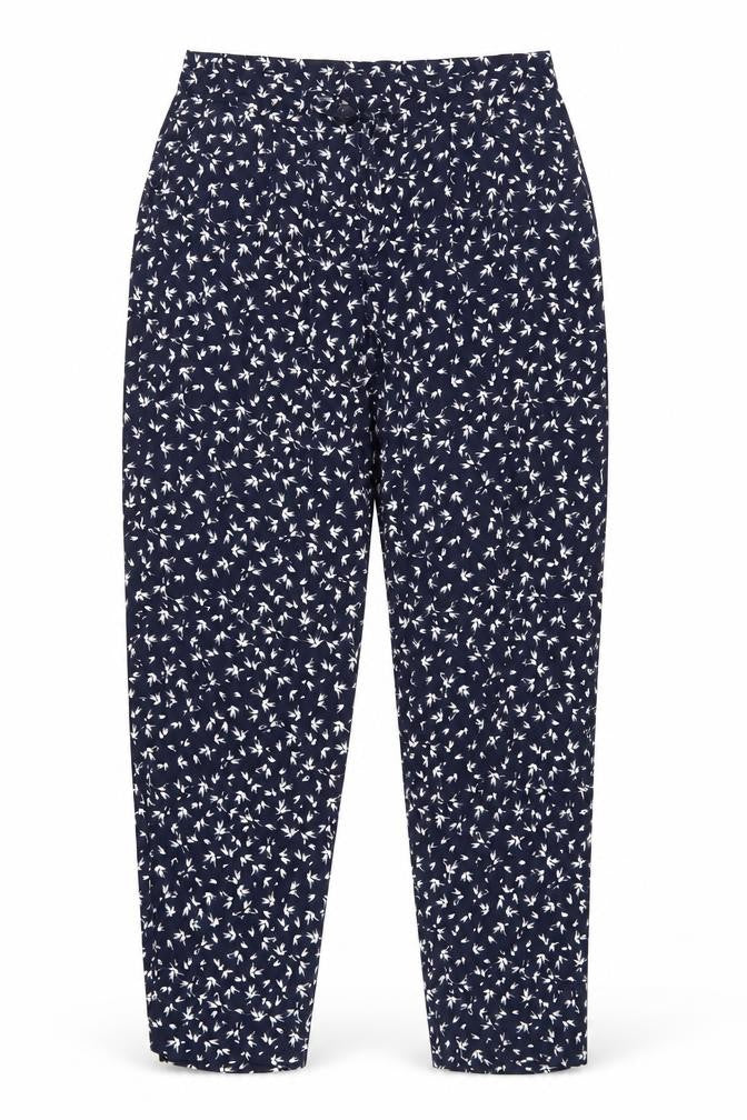 Jigsaw Women's Blue Floral Cropped Trousers, Size 8