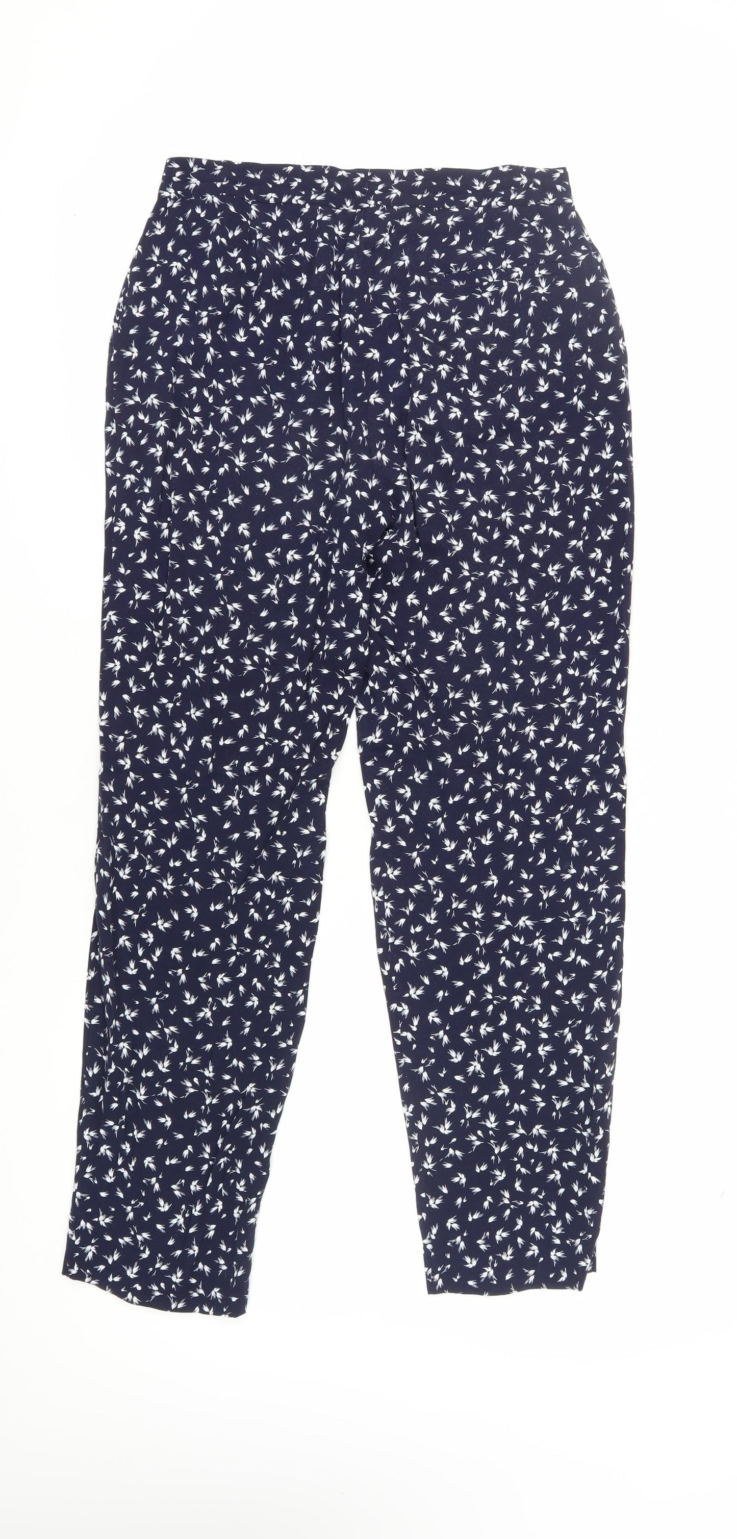 Jigsaw Women's Blue Floral Cropped Trousers, Size 8