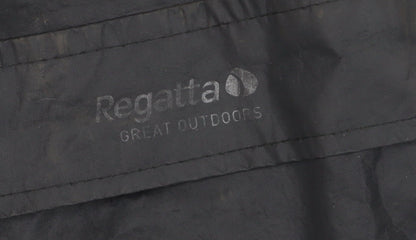 Close-up detail of Regatta boys’ black windbreaker jacket 8 years lightweight