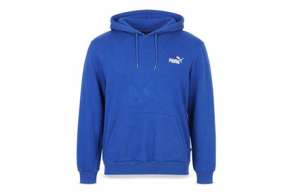 Front view of Puma boys’ blue pullover hoodie, size L, with logo