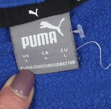 Puma Boys Blue Pullover Hoodie Size L with Logo