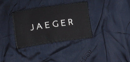 Close-up detail of Jaeger Men's Blue 38S Suit Jacket, Striped Pattern