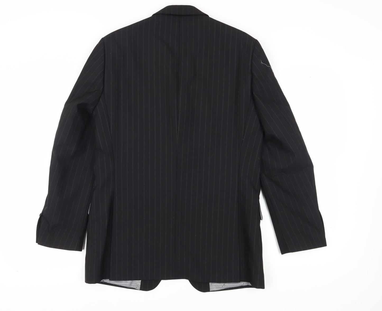 Ben Sherman Men's Black Single Breasted Wool Blend Blazer Jacket Size 38 Regular