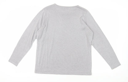 Back view of Honor Millburn Women's Grey Beaded jumper L