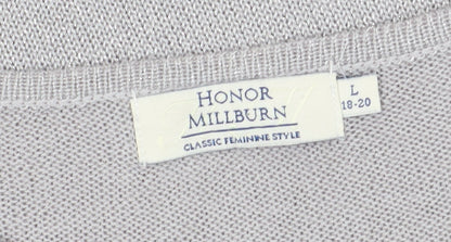 Close-up detail of Honor Millburn Women's Grey Beaded jumper L