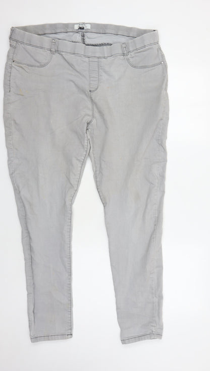 Dorothy Perkins Women's Grey Plus Size Skinny Jeans
