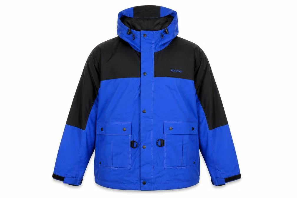 Stearns Men's Blue Waterproof Hooded Rain Jacket L