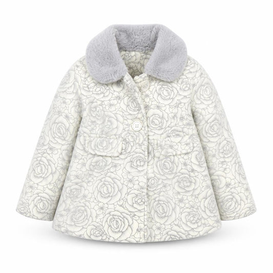 Barbouillage Unisex Toddler Floral Coat 9-12M Grey Winter