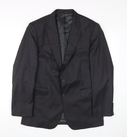 Additional front view of Jaeger Men's Black Wool Blazer, Size 42S, Formal Wear