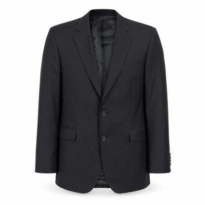 Front view of Jaeger Men's Black Wool Blazer, Size 42S, Formal Wear