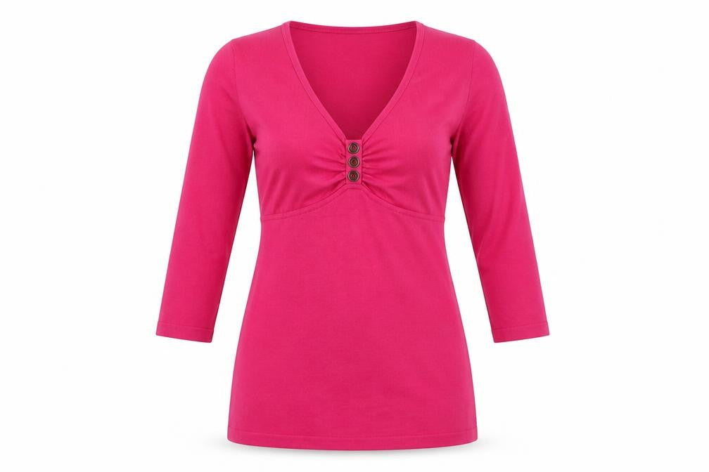 Boden Pink Wool Blouse Women's Size 14 V-Neck