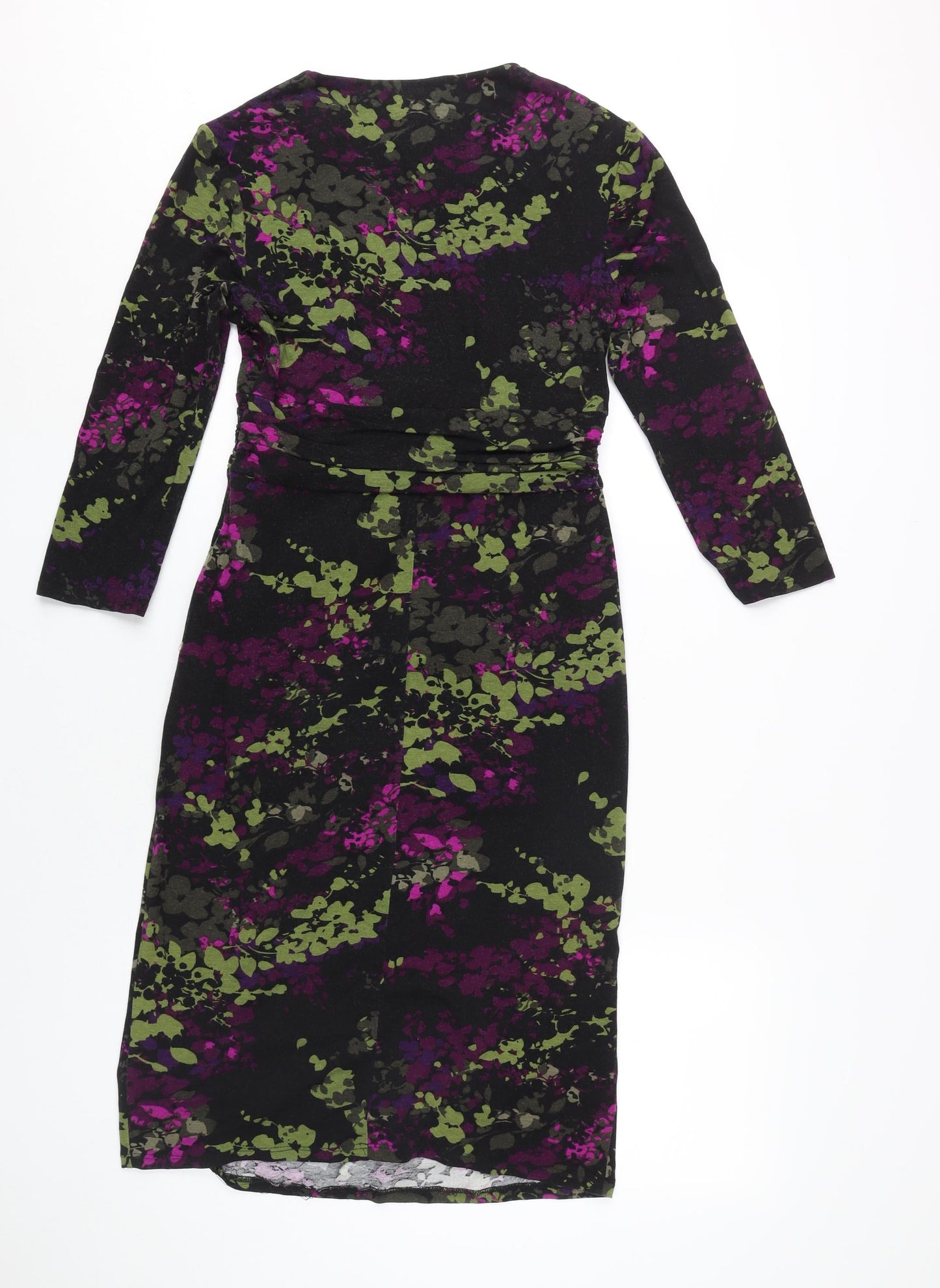 Viyella Women's Multicoloured Floral 8 Midi Wrap Dress