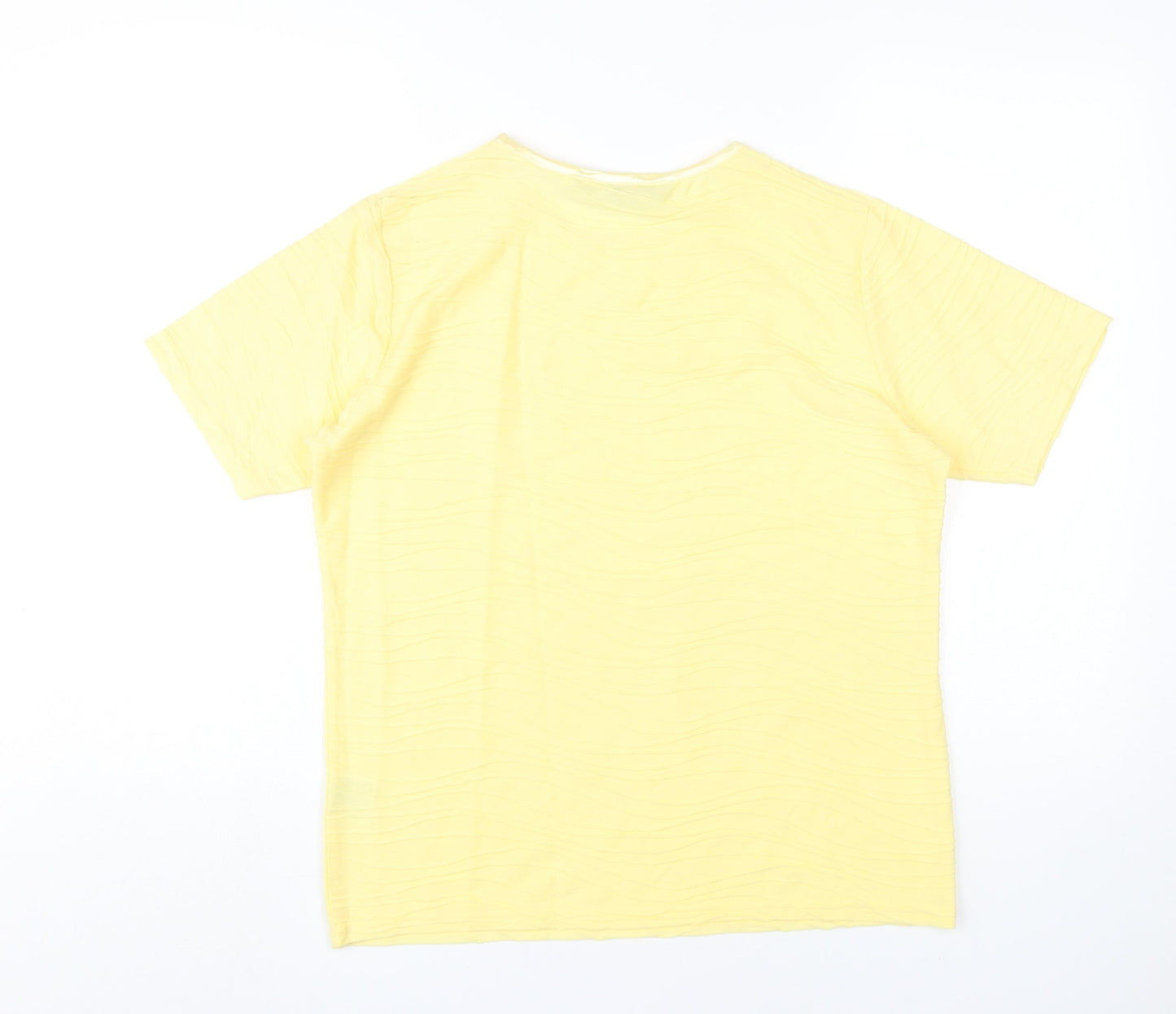 Honor Millburn Women's Yellow Crew Neck T-Shirt, Size 14-16