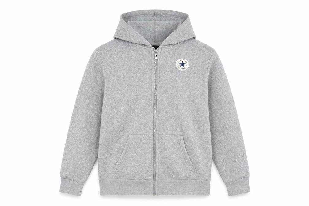Converse Boys Grey Full Zip Hoodie L