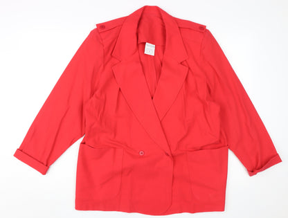 Alexon Women's Red Blazer 14 Button Jacket Casual