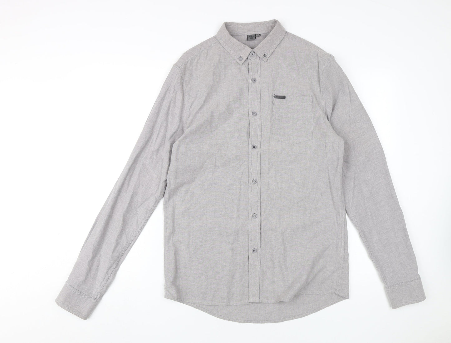 Firetrap Men's Grey Long Sleeve Shirt M Casual