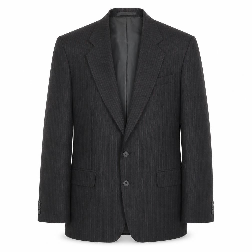 Centaur Men's Black Wool Blazer, UK 40, Striped, Long
