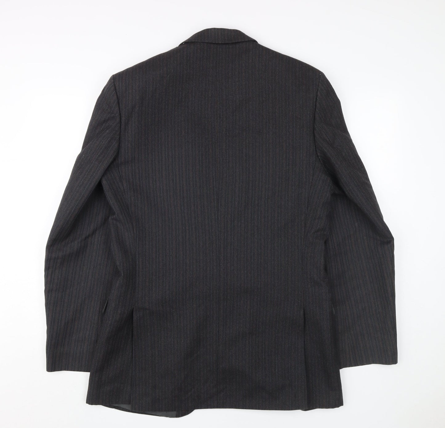 Centaur Men's Black Wool Blazer, UK 40, Striped, Long