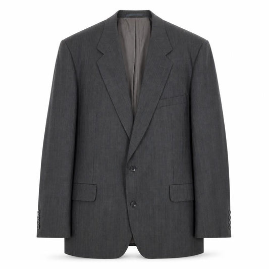 Crombie Men's Grey Wool Blazer 44 Long Formal