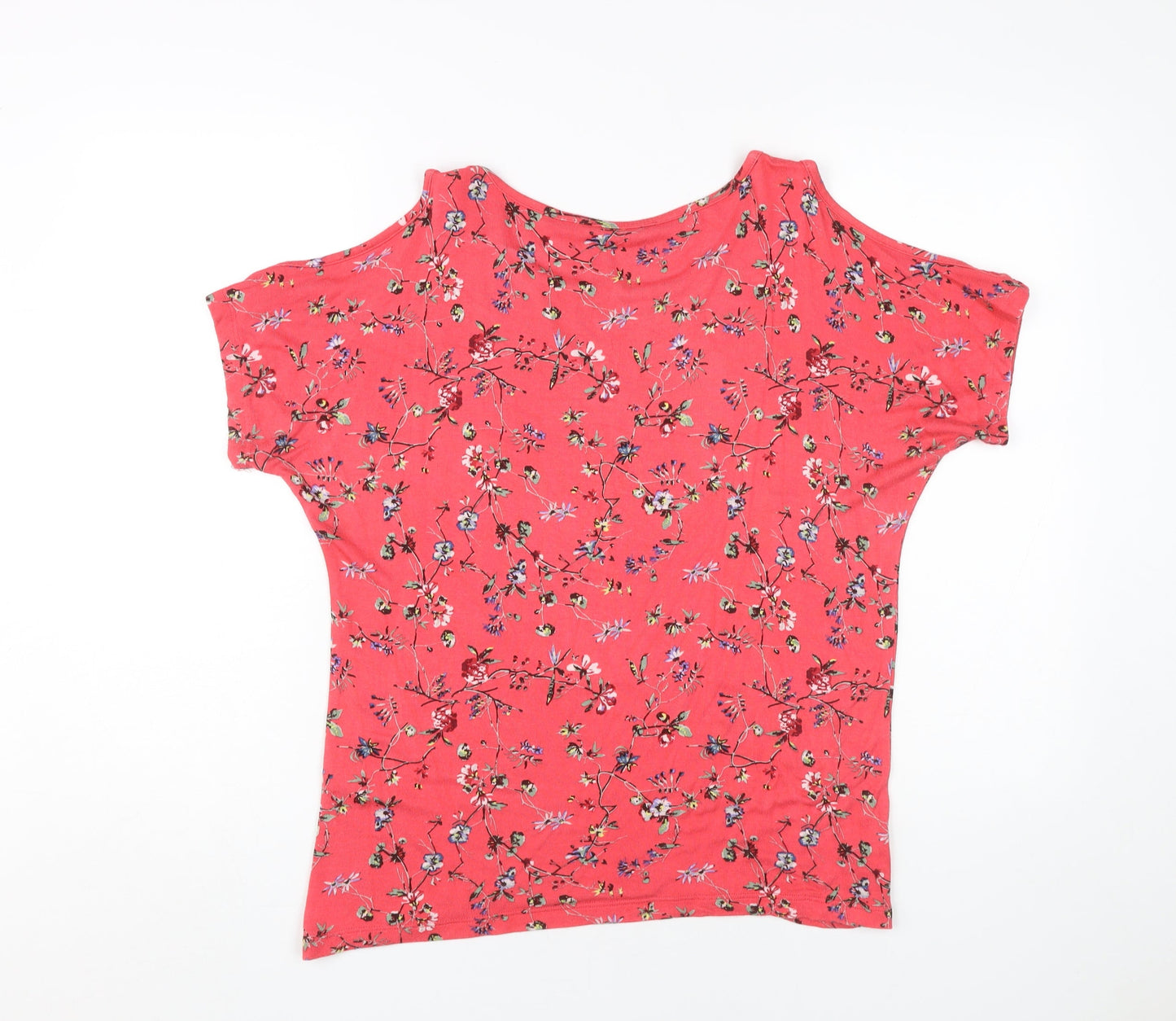 s.Oliver Women's Red Floral Cold Shoulder Top