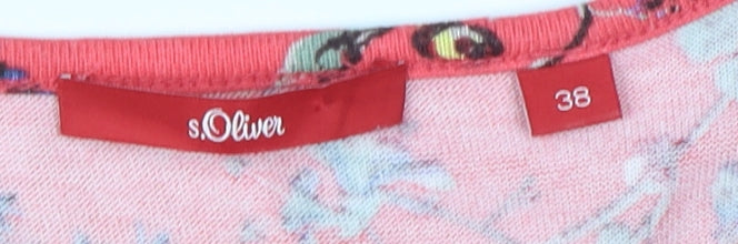 s.Oliver Women's Red Floral Cold Shoulder Top
