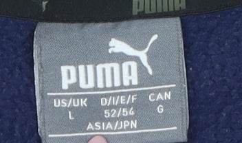 Close-up detail of Puma Men's Blue Pullover Sweatshirt L