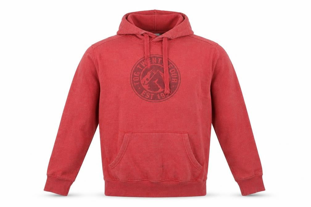 TOG 24 Men's Red Pullover Hoodie, L, Cotton Blend