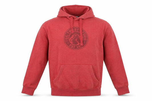 TOG24 Men's Red Pullover Hoodie, L, Cotton Blend