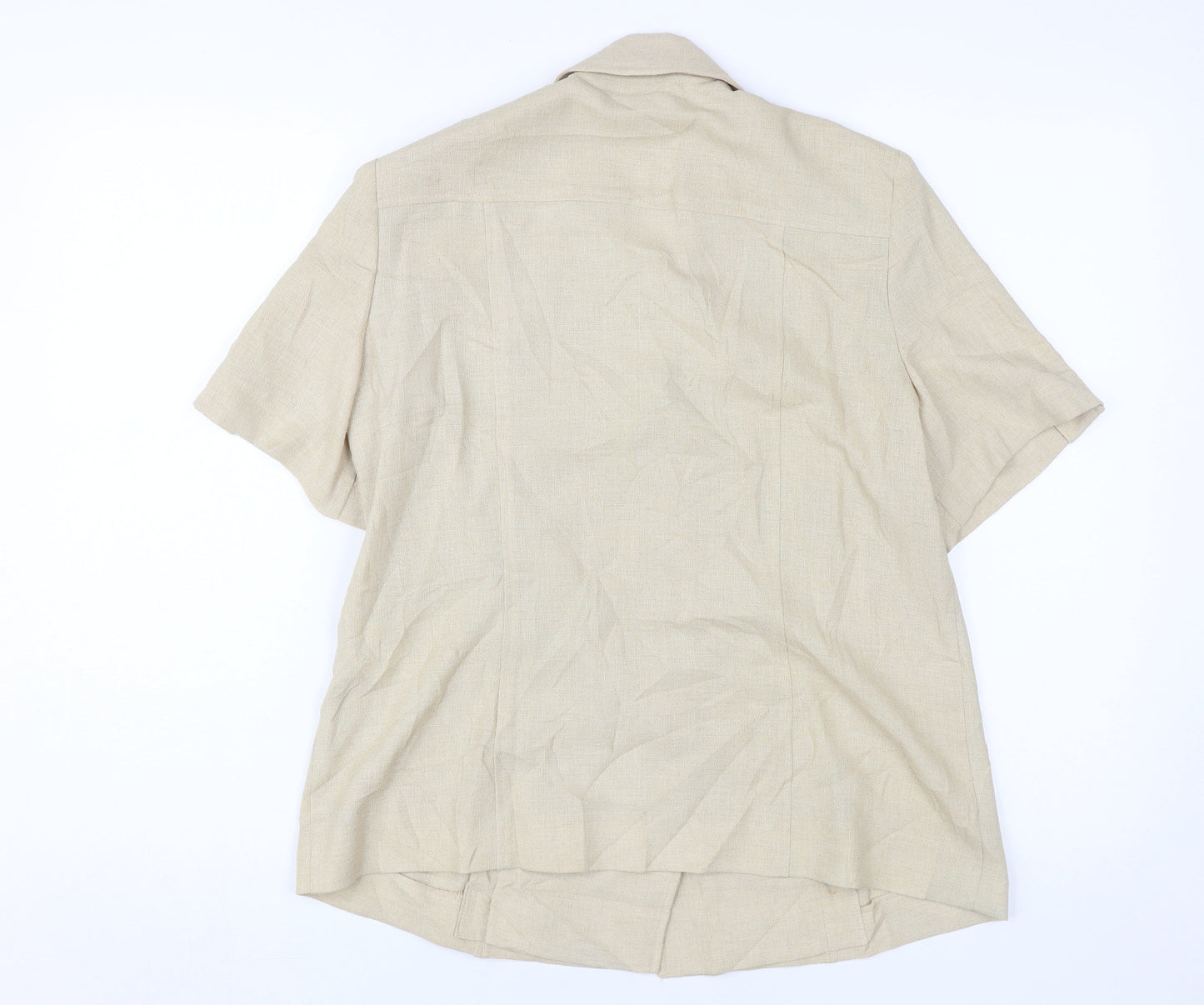 Eastex Women's Beige Blazer, Size 14, Short Sleeve, Button