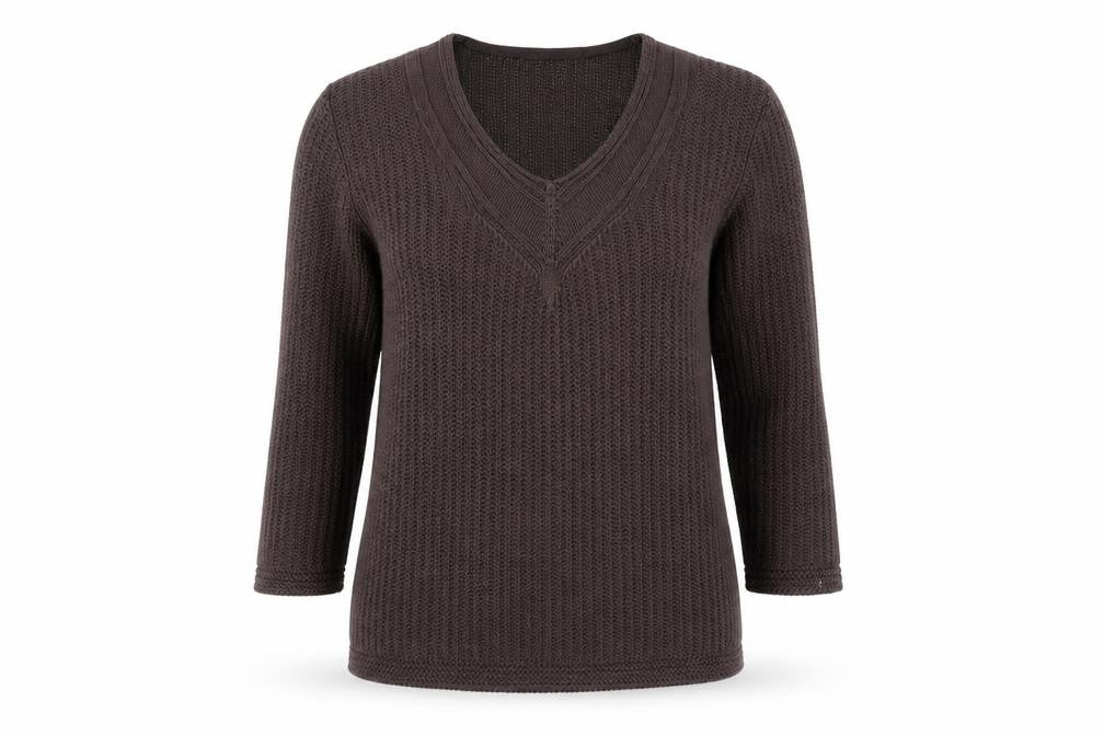 Eastex Women's Brown V-Neck Pullover Jumper Size 10