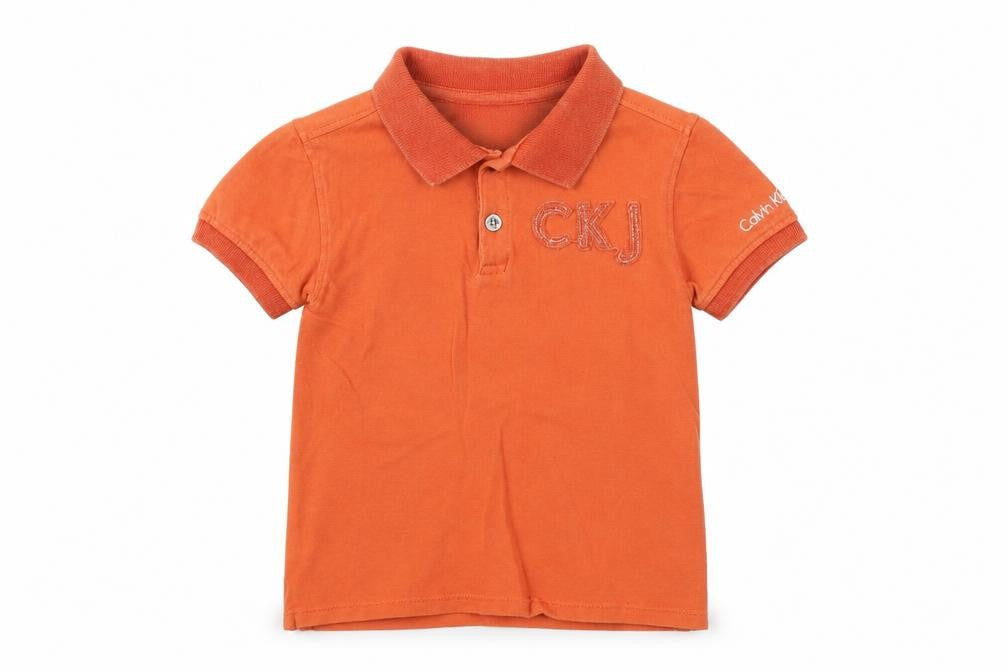 Calvin Klein Boys Orange Polo Shirt Size 3 Years