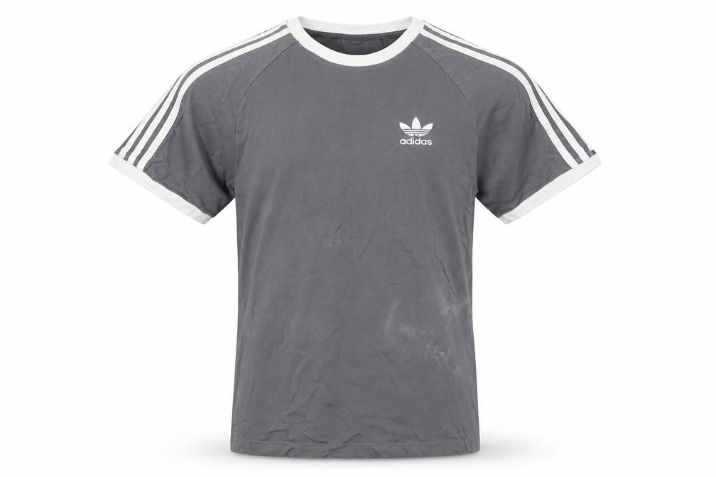 Adidas Men's Grey Cotton Logo T-Shirt Size S