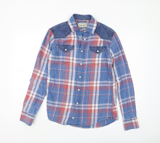 Celio Unisex Multicoloured Slim Plaid Button-Up Shirt S