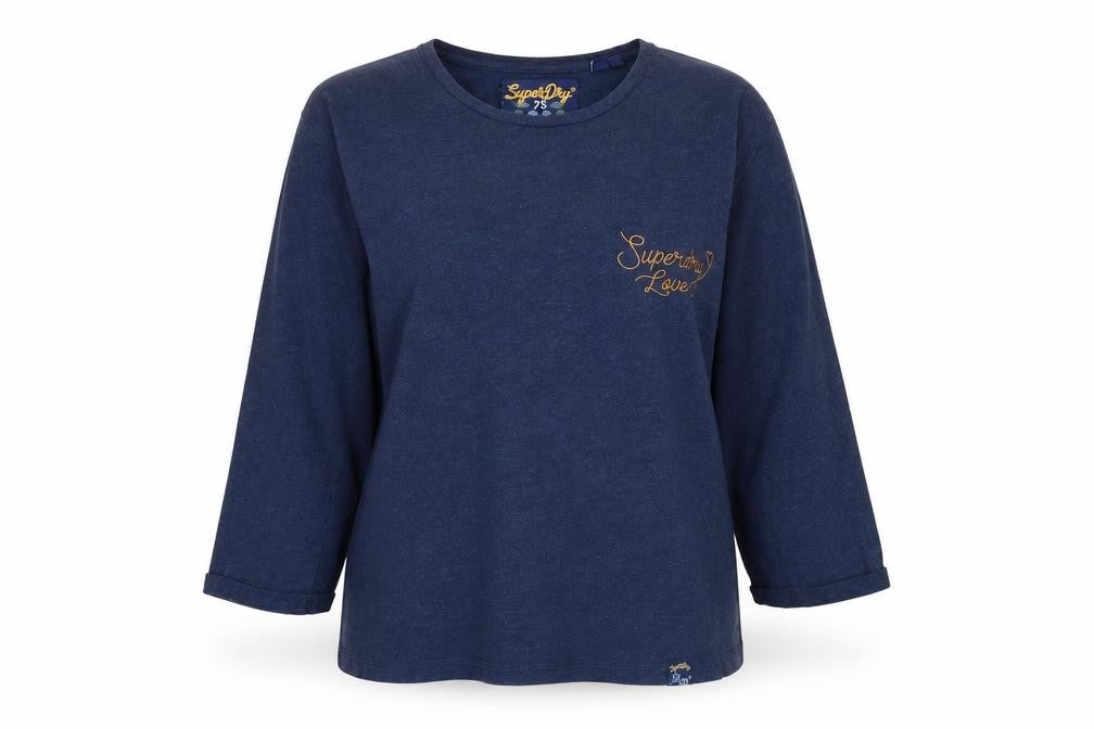 Superdry Women's Blue T-Shirt Size 8 Regular Fit