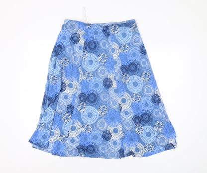 Additional front view of Honor Millburn Women's Blue 12 A-Line Geometric Skirt