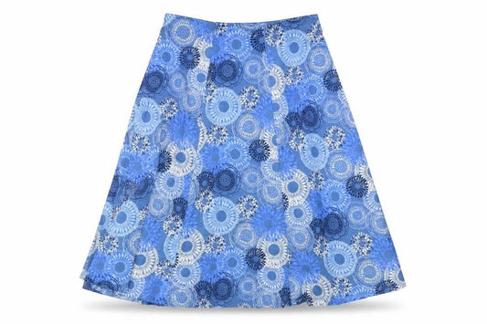 Honor Millburn Women's Blue 12 A-Line Geometric Skirt