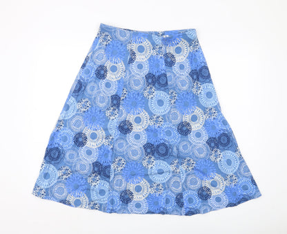 Back view of Honor Millburn Women's Blue 12 A-Line Geometric Skirt