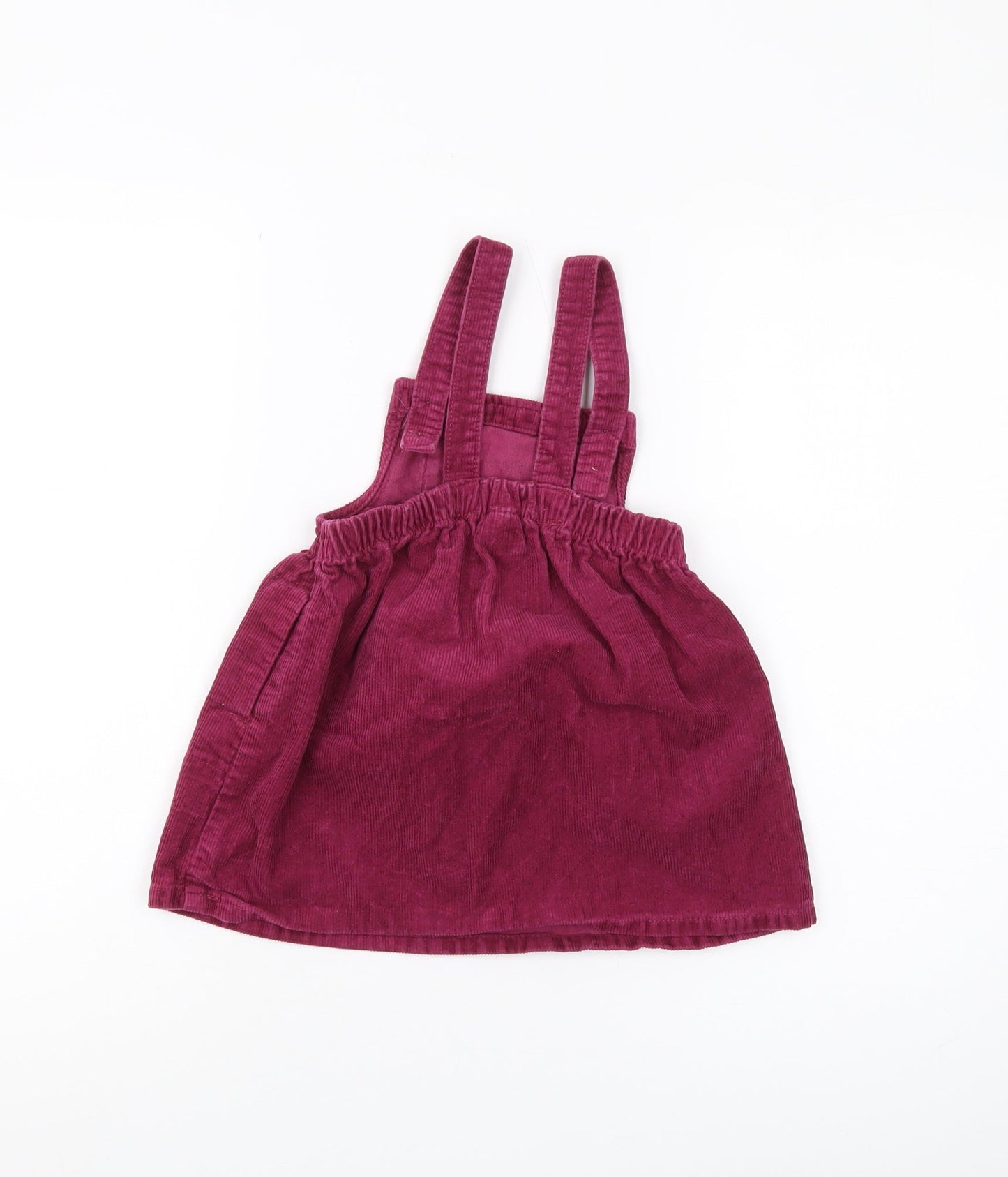 Next Girls Red Corduroy Pinafore Dress 18-24 Months