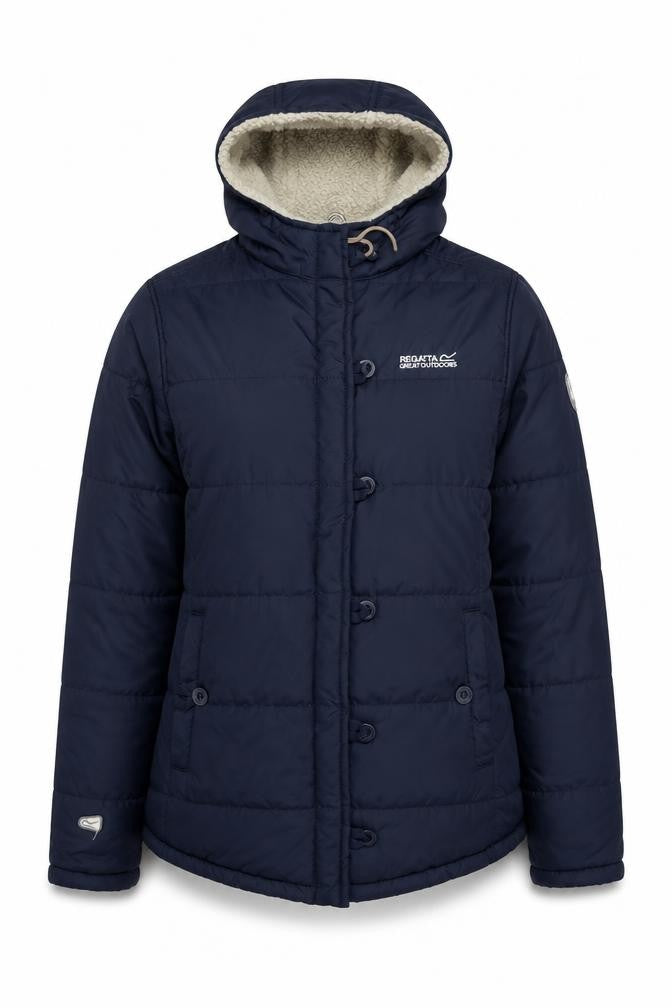 Regatta Women's Blue Puffer Jacket Size 12 Hooded Casual