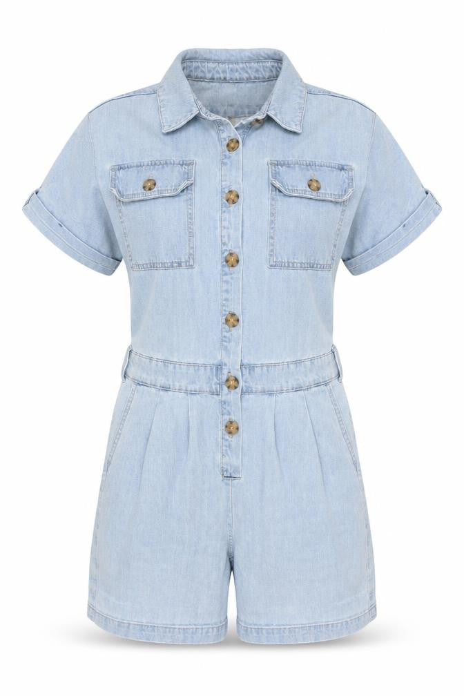Next Women's Blue Denim Playsuit Size 6