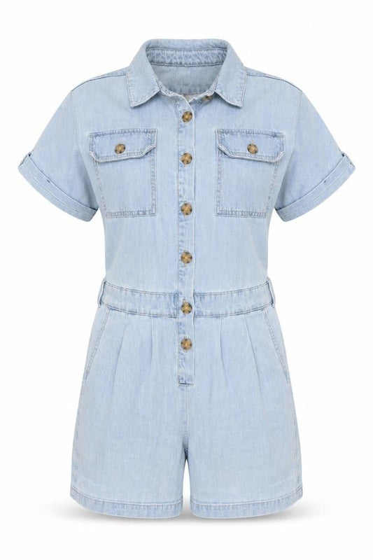 Next Women's Blue Denim Playsuit Size 6