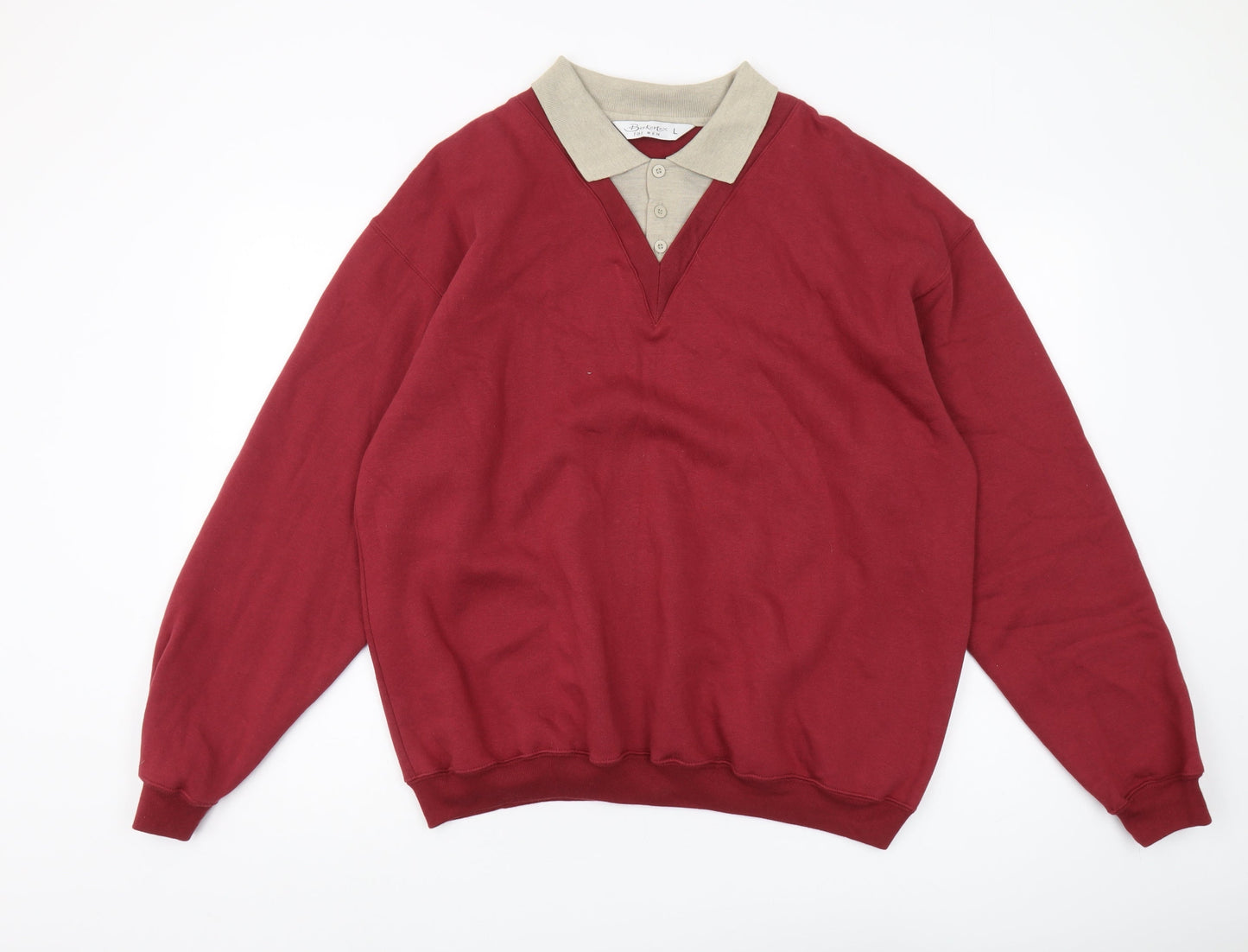 Berkertex Men's Red Pullover Sweatshirt L