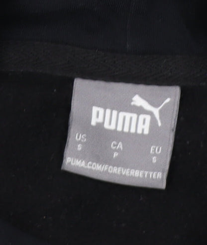 Close-up detail of Puma Men's Black Pullover Hoodie, size S